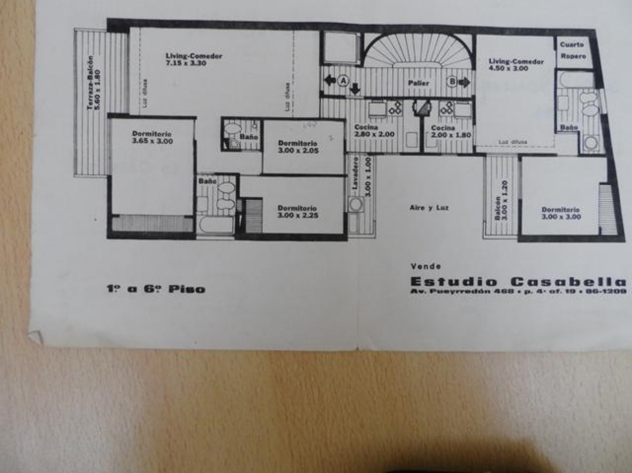Palermo, Semipiso. 4 Amb. Piso 1,  81 mt2. frente. Mansilla y Araoz