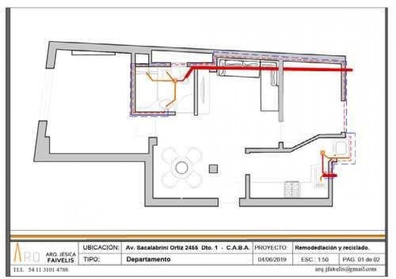 Palermo, 3 Ambientes en Planta Baja. Frente. Excelente, reciclado a nuevo. Muy buena ubicacion sobre Av. S. Ortiz y Av. Santa Fe. 